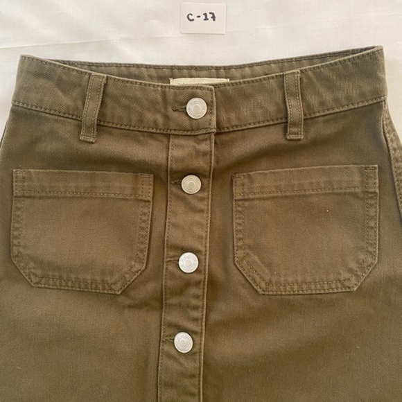 𝅺SKY and sparrow‎ olive green mini skirt size-0 - Picture 7 of 7